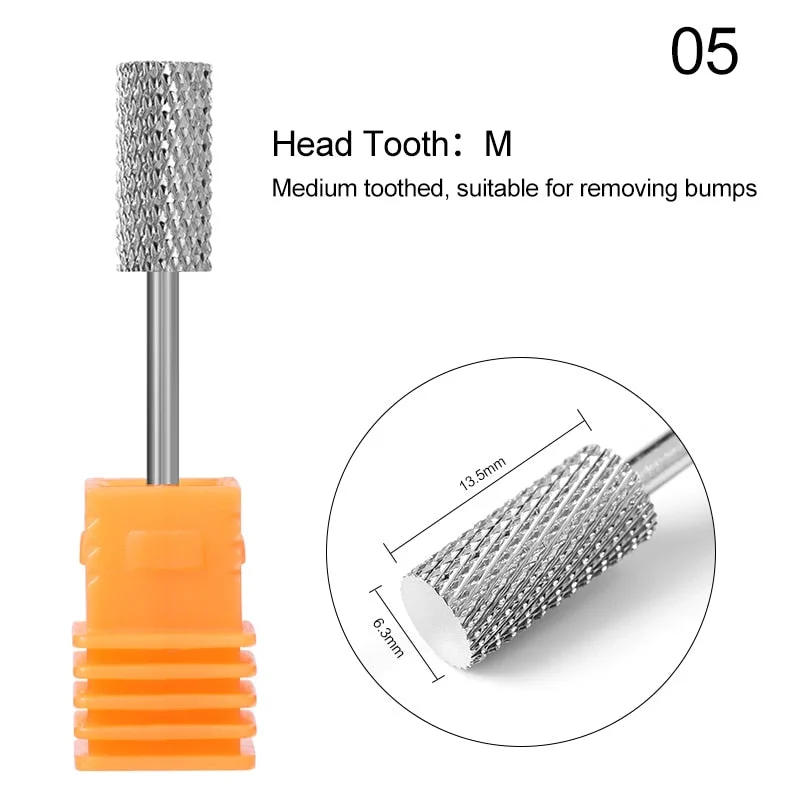 1 Pc Nail Drill Bit Multi-size Silver Manicure Nail Art Tool Electric Manicure Machine Device-Nail Inspo