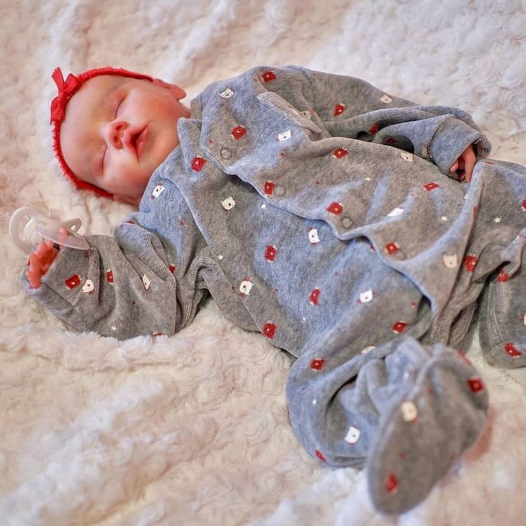  [Holiday Gift]17" Cute Lifelike Handmade Silicone Sleeping Reborn Toddlers Baby Boy Doll Gloria with hand-rooted hair - Reborndollsshop®-Reborndollsshop®
