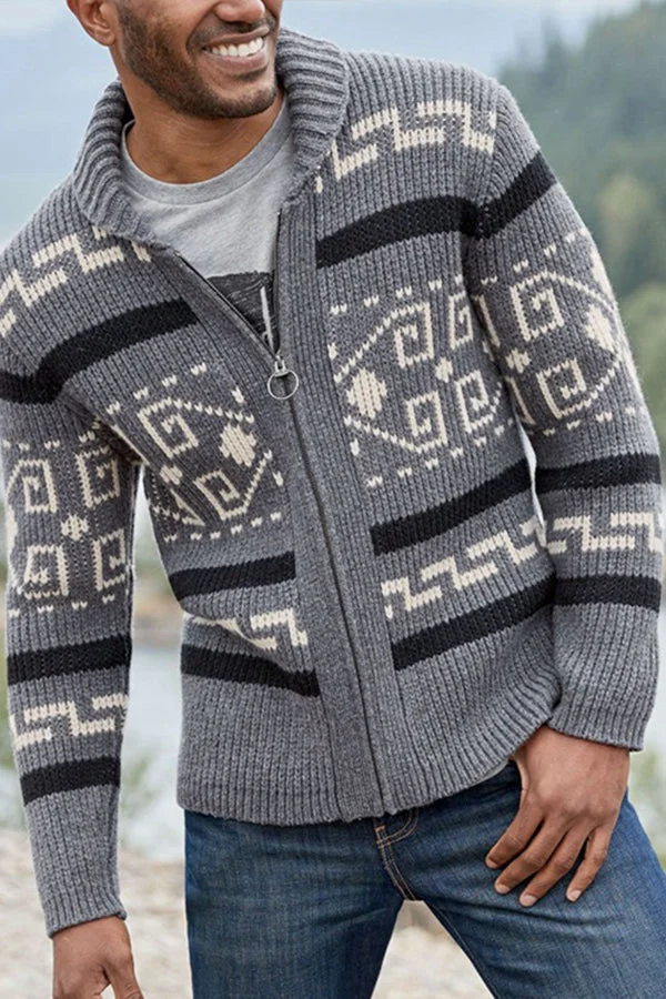 Casual Long-sleeved Slim Jacquard Sweater