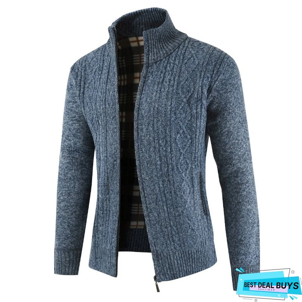 Men's Stand Collar Thick Sweater