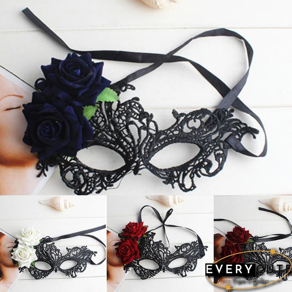 Masquerade Half Face Mask For Women Lace Eye Mask For Halloween Cosplay Party