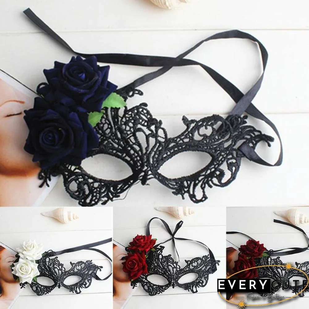Masquerade Half Face Mask For Women Lace Eye Mask For Halloween Cosplay Party