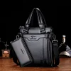 Men's Leather Business Casual Handbag Briefcase