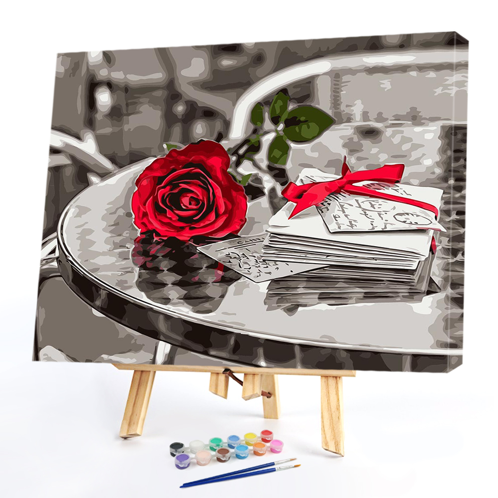 

40*50CM Paint By Numbers-Rose Flower, 501 Original