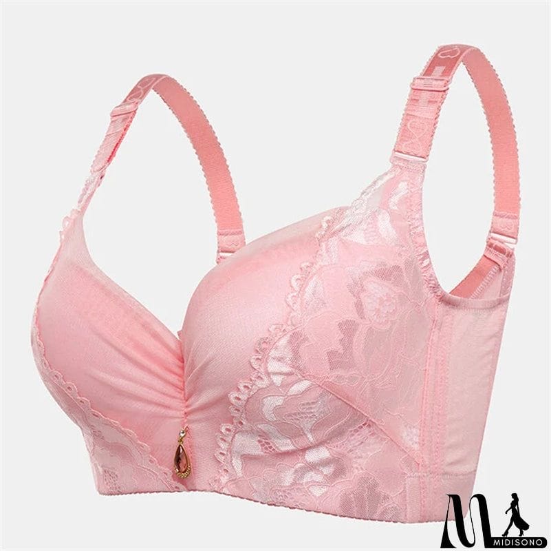 MidiSono - Women's Underwire Adjusted Straps Cotton Lining Comfy Bras - Blue