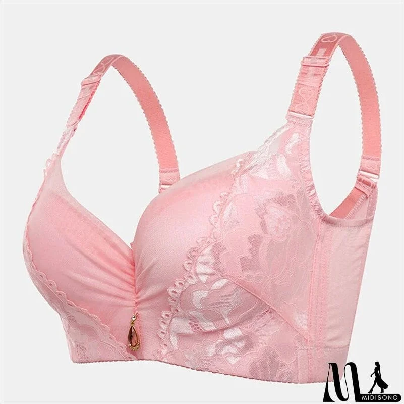 MidiSono - Women's Underwire Adjusted Straps Cotton Lining Comfy Bras - Blue