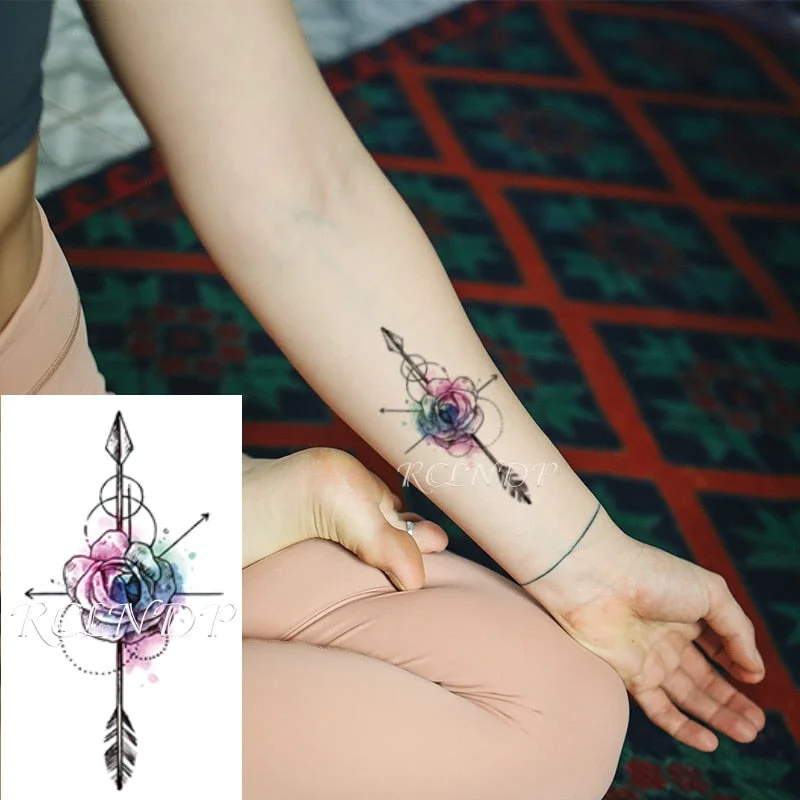 Waterproof Temporary Tattoo Stickers Beautiful Flower Rose fake Tatto Flash Tatoo Tatouage Hand Back Foot Arm for Girl Women Men