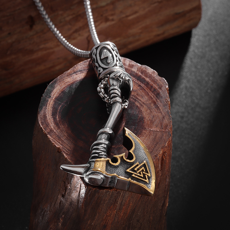 Viking Axe Stainless Steel Necklace