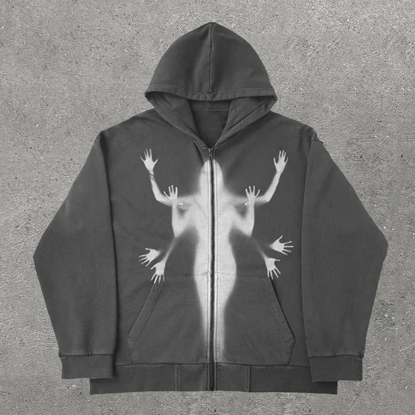 Personality Print Long Sleeve Hoodie