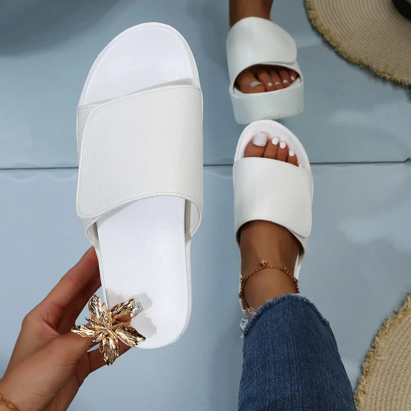 Summer Women Shoes High Heel Wedge Platform Sandals Ladies Open Toe Slide Sandal Outside Casual Thick Slippers Zapatos De Mujer
