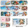 (US Only)12PCS DIY Xmas Pattern Rhinestone Diamond Art Mosaic Postcards for Celebrations