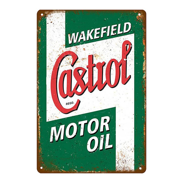 Wakefield Castrol Motor Oil - Vintage Tin Signs/Wooden Signs - 7.9x11.8in & 11.8x15.7in
