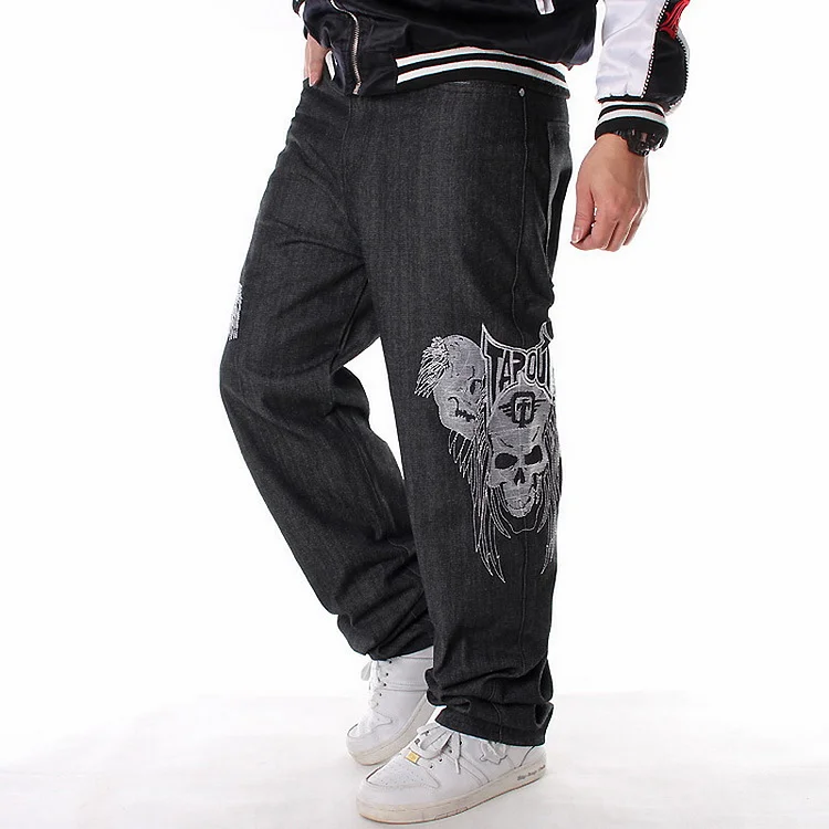 Mingyejia men fall wear Y2K Fashion Men's New Loose Jeans Hip Hop Embroidery Graffiti Printed Oversized Denim Pants Men Streetwear Black Jean Trousers