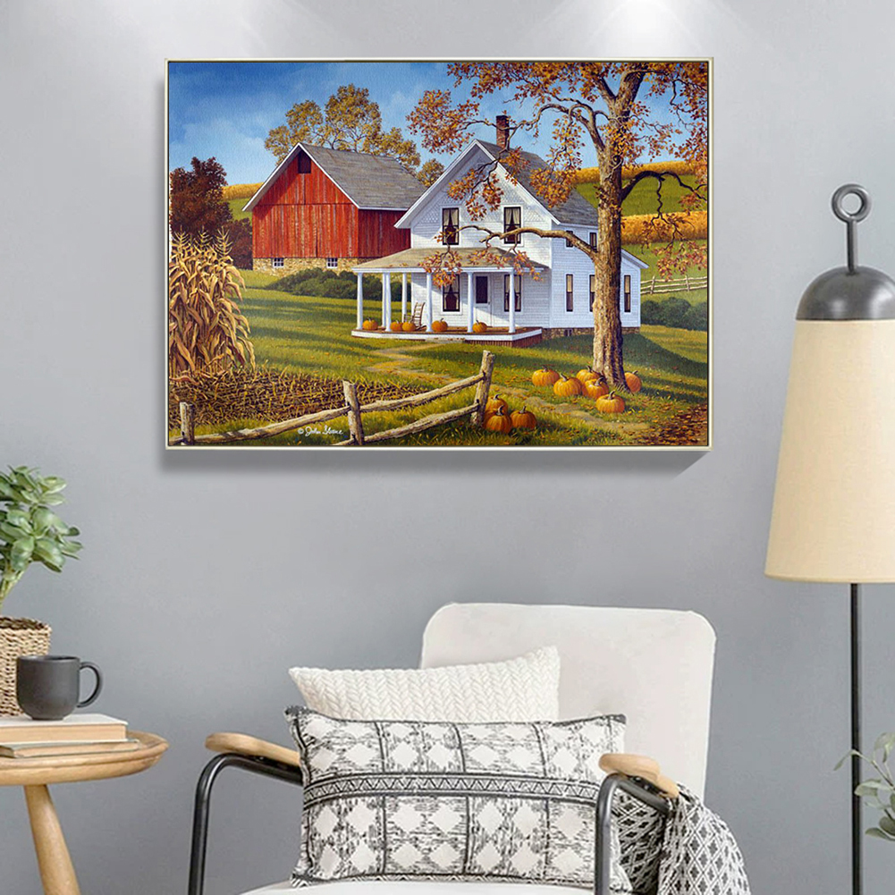 

(Multi-Size) House Scenery - Round/Square Drill Diamond Painting - 40*30CM, Square diamond 30*40cm, 501 Original