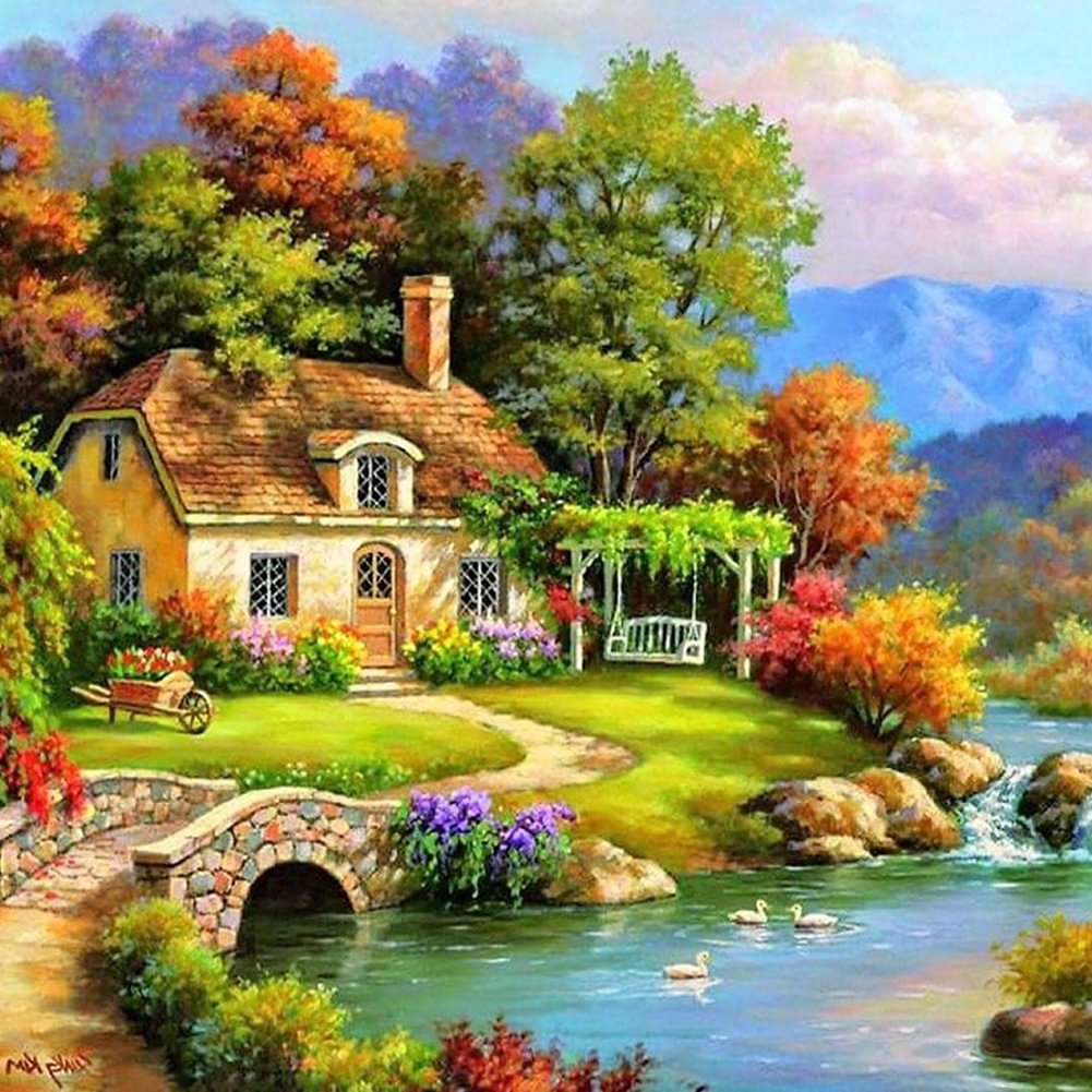Diamond Painting - Full Round - Relaxing Village(30*30cm)