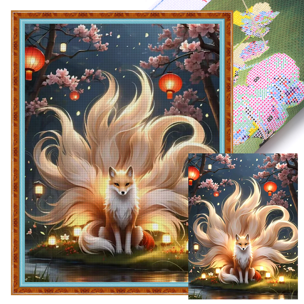 Nine-Tailed Fox Full 11CT Pre-stamped Canvas(45*60cm) Cross Stitch