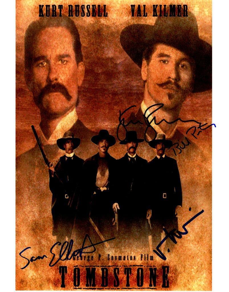 Tombstone Cast Val Kilmer Paxton+2 signed 11x14 Picture autographed Photo Poster painting picCOA