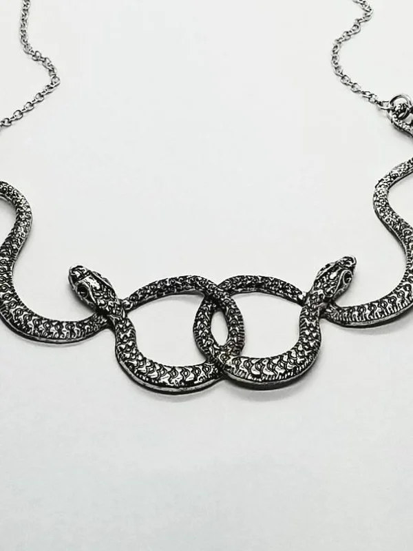 Double Snake Winding Necklace