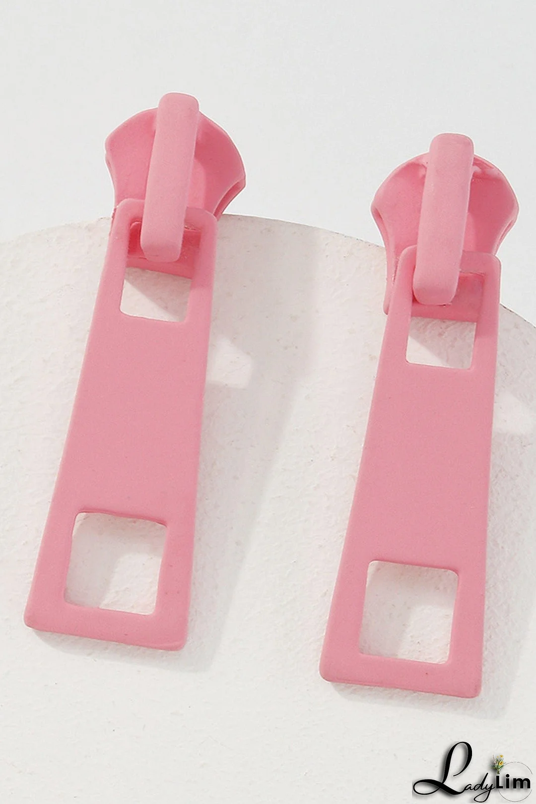 Candy Color Metal Zipper Earrings