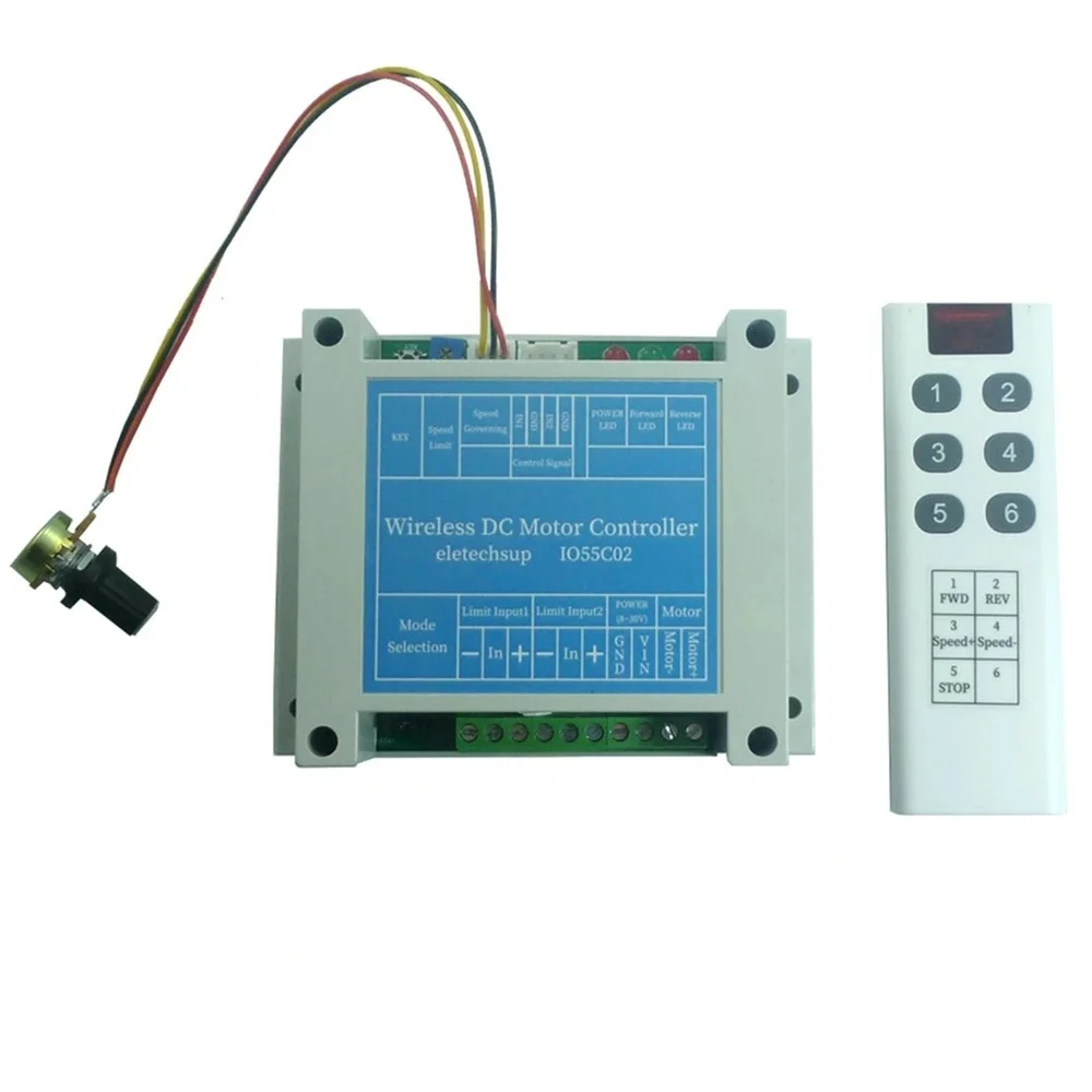 200w 12v 24v dc motor driver module 433m wireless remote controller forward reverse limit speed board