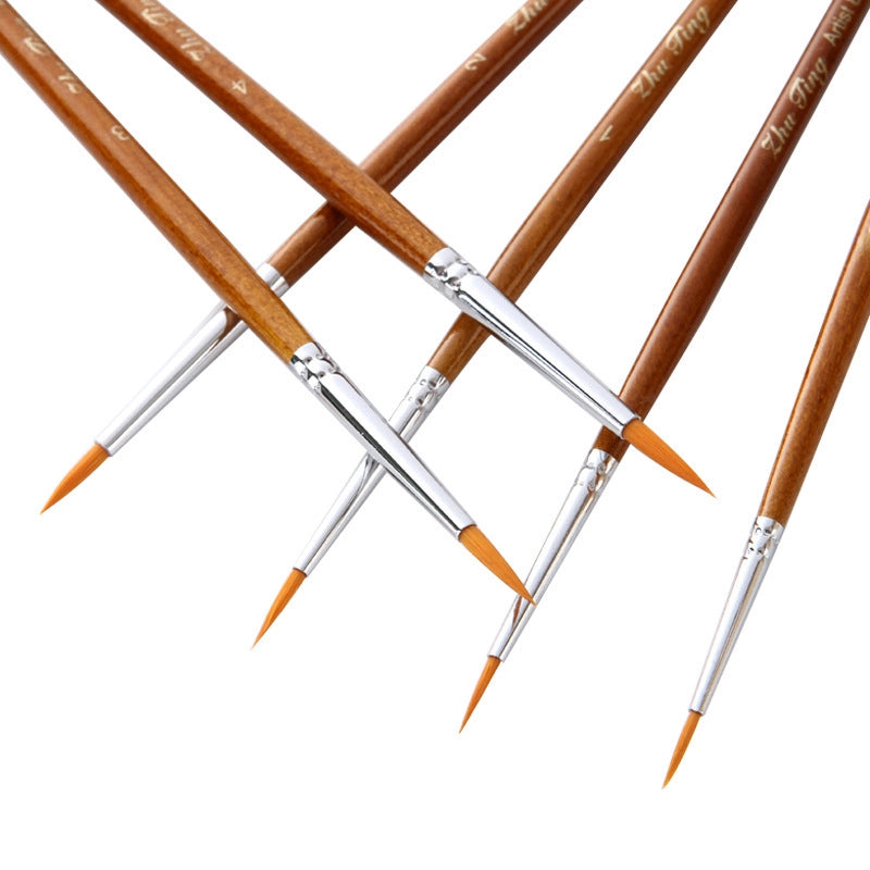 7 Nylon Wool Hook Line Pen Linen Rod Color Hand-painted Hook Pen Nail Pen Stroke Pen Oil Brush