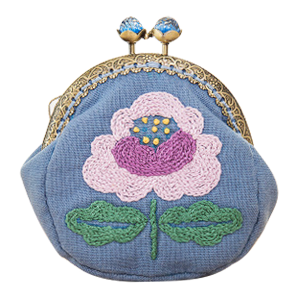 

Flowers - Cross Stitch Embroidery - Gold Chain Wallet, 501 Original