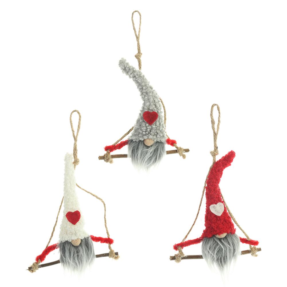 

Faceless Land God Swing Shape Christmas Pendant Home Decoration Best Gift, Red, 501 Original