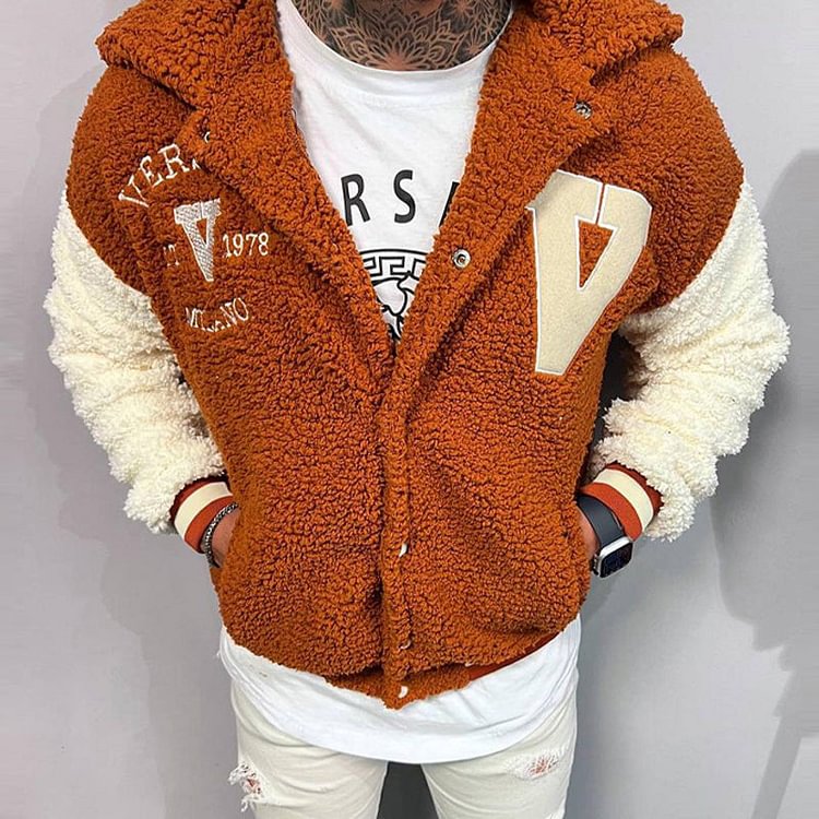 Color Contrast Fleece Jacket