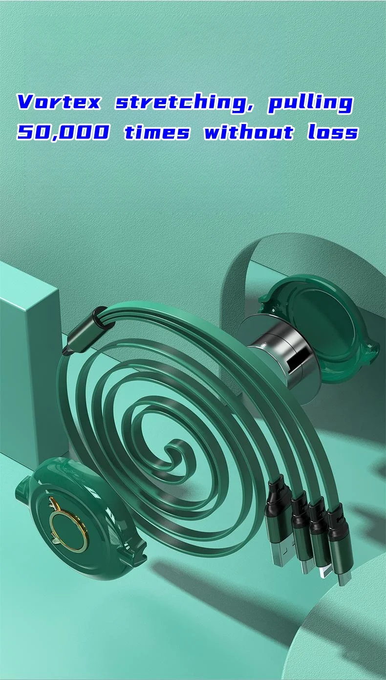 Car logo retractable 1 to 3 mobile phone charging cable