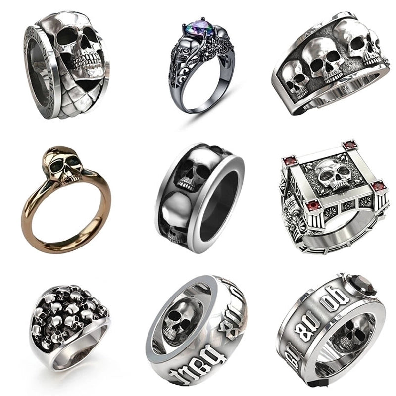 Retro Constellation Skull Alloy Unisex Rings