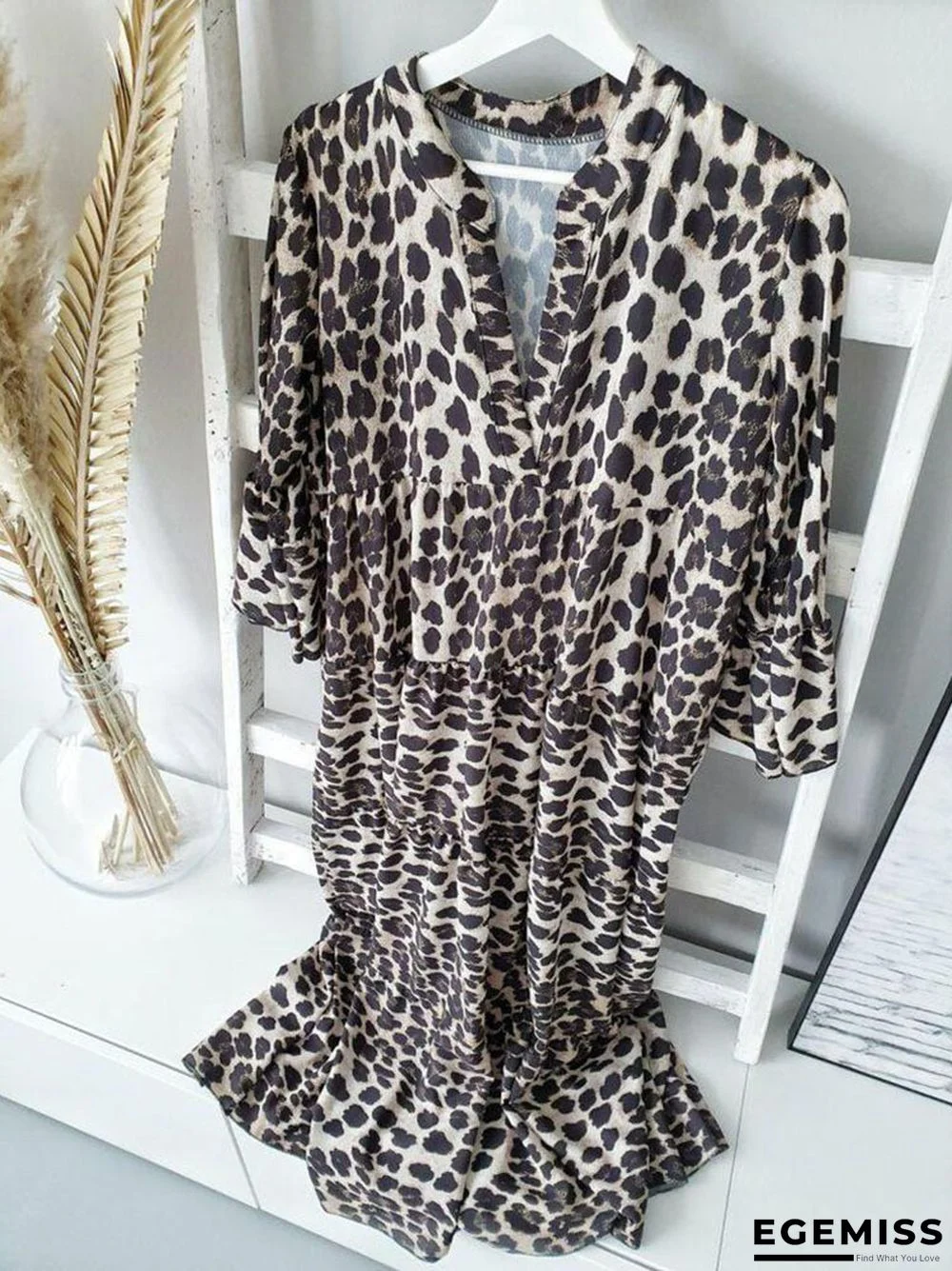 Leopard Print Dress Bohemian Style Dress | EGEMISS