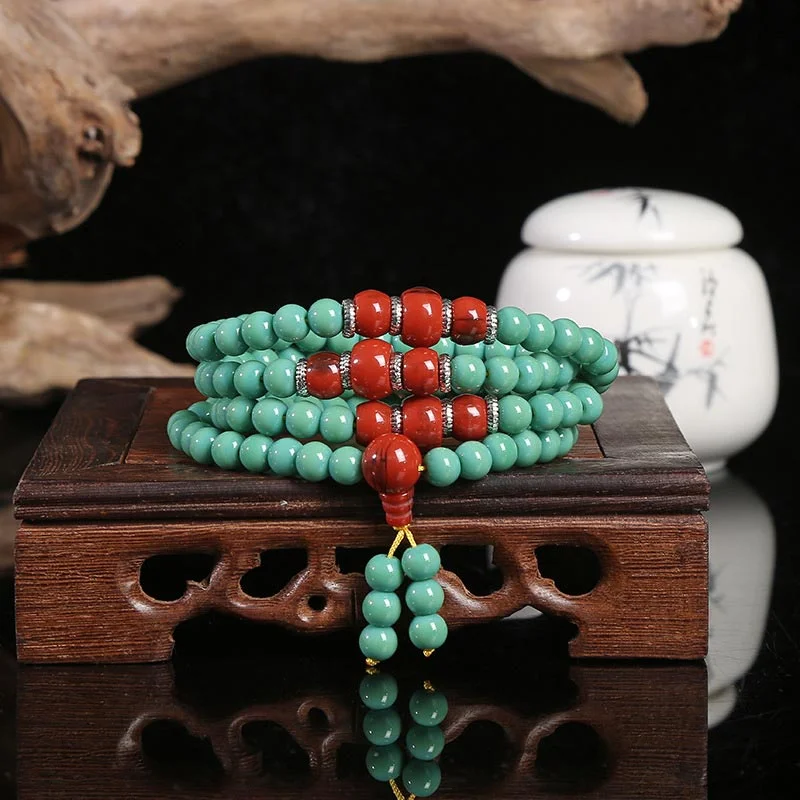 Tibetan Turquoise Healing Necklace Mala
