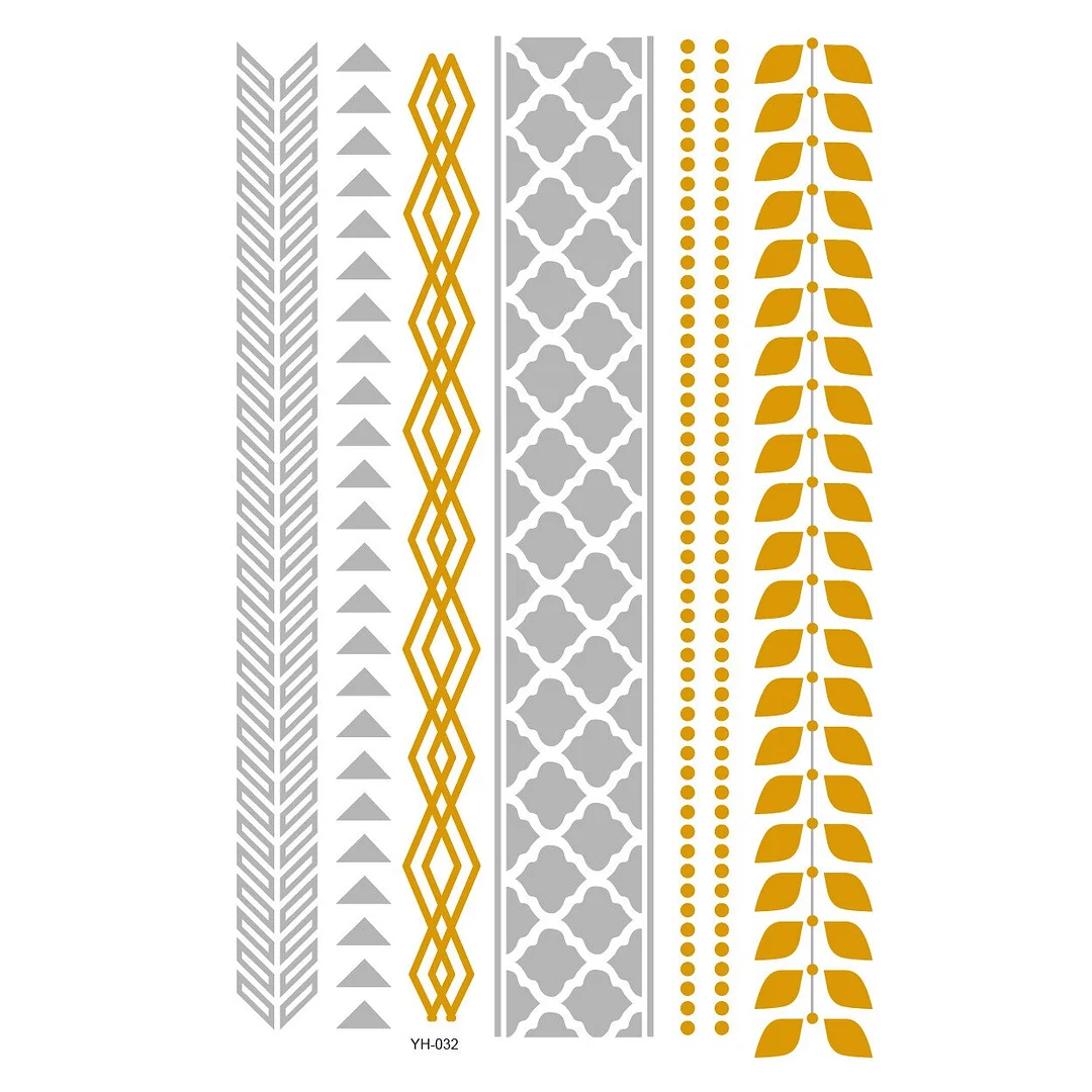 Tattoo Sexy Feather Moon Star Temporary Tattoo Female Party Body Arm Art Fake Flash Tatoos Gold Metallic Tattoo Stickers