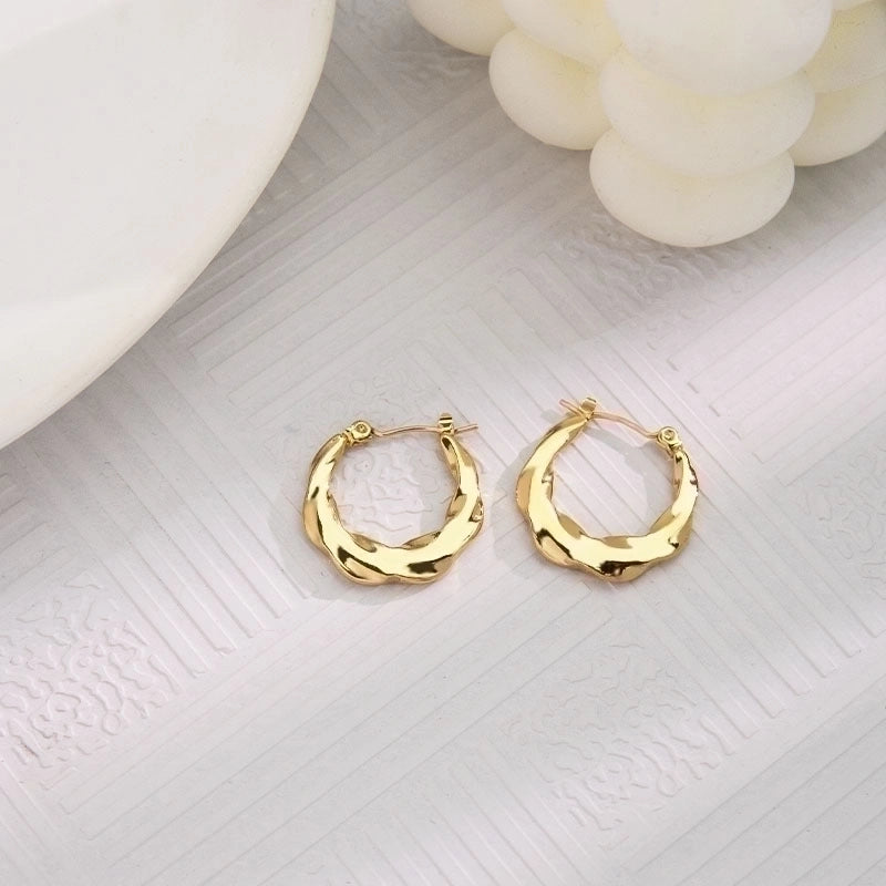 1 Pair Vintage Style U Shape Geometric Heart Shape Plating 304 Stainless Steel None 18K Gold Plated Hoop Earrings