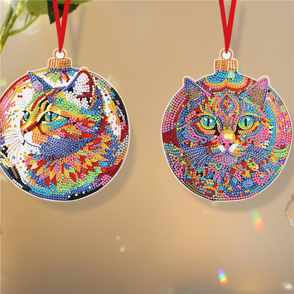 DIY Diamond Painting Hanging Ornament - Cat