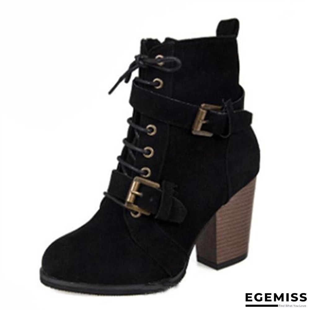 Comfortable Pointed Toe Lace-Up Boots | EGEMISS