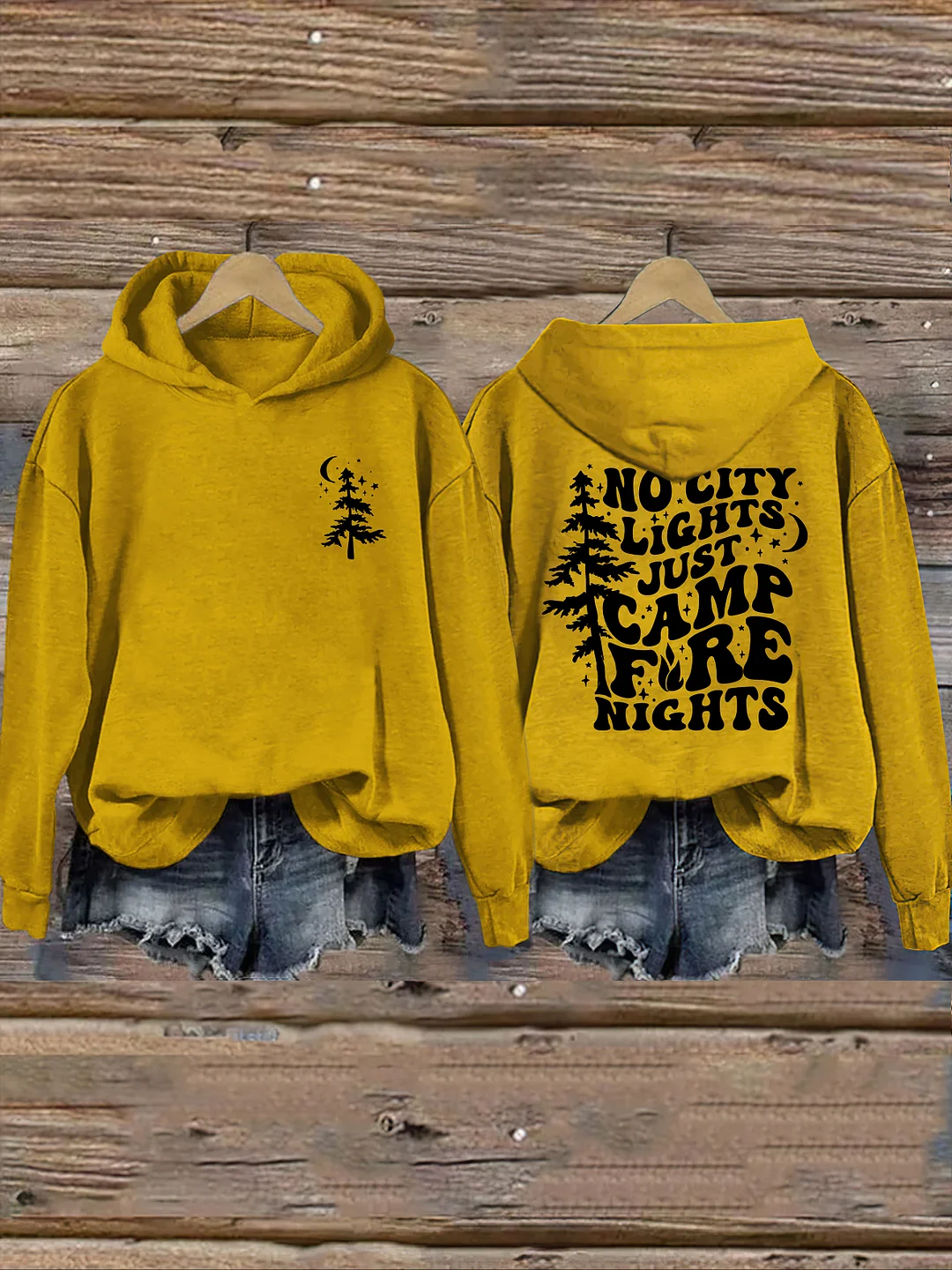 No City Lights Just Camp Fire Nights Hoodie