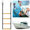 4 Step Boat Rope Ladder Folding Marine Rope Ladder Portable Rope Boarding Ladder