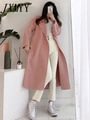 Dubeyi 2021 Autumn And Winter Fashion New Double-Sided Cashmere Temperament Coat Women's Mid-Length Loose Side Slit Woolen Coat