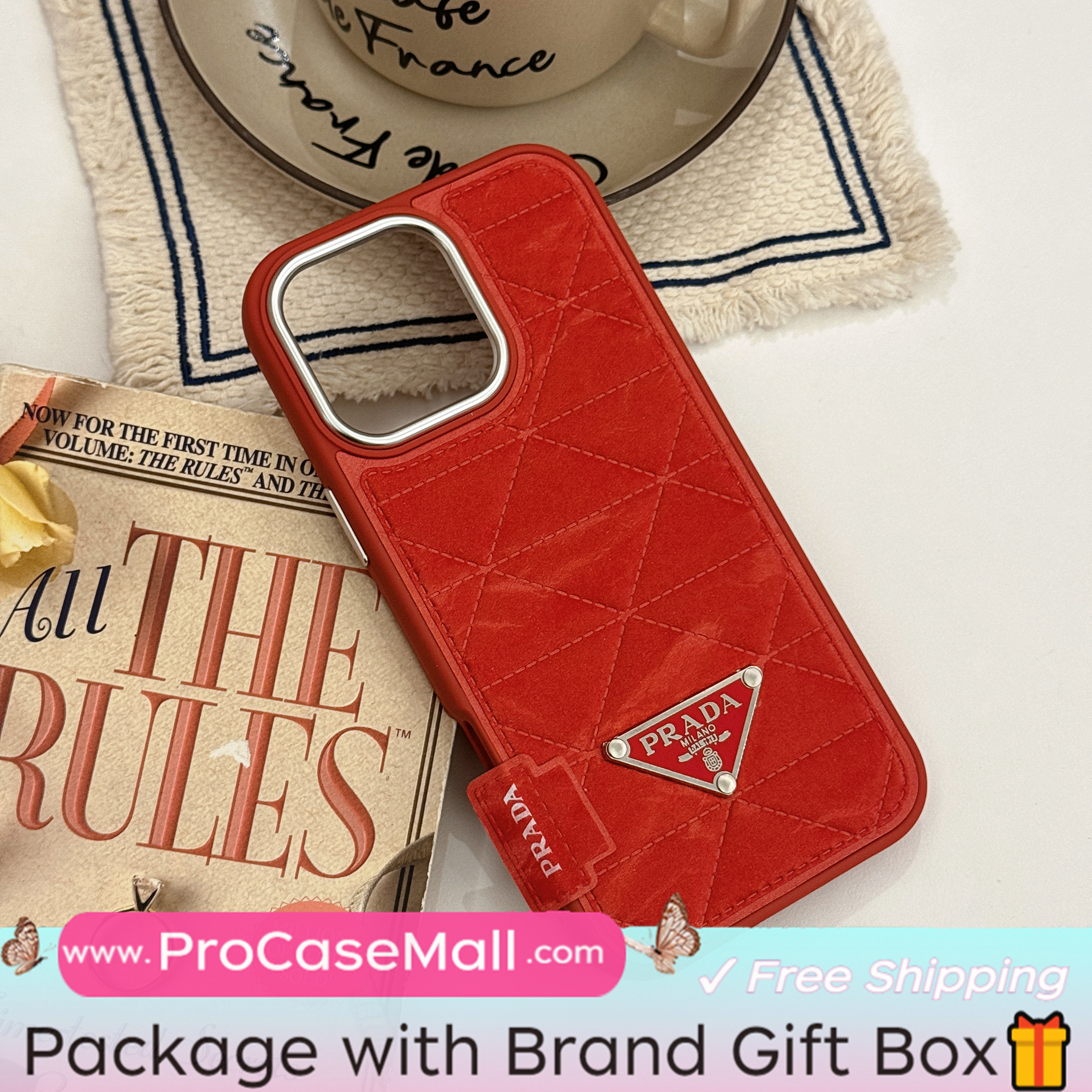PRADA PREMIUM SNOW MOUNTAIN LEATHER APPLE IPHONE CASE
