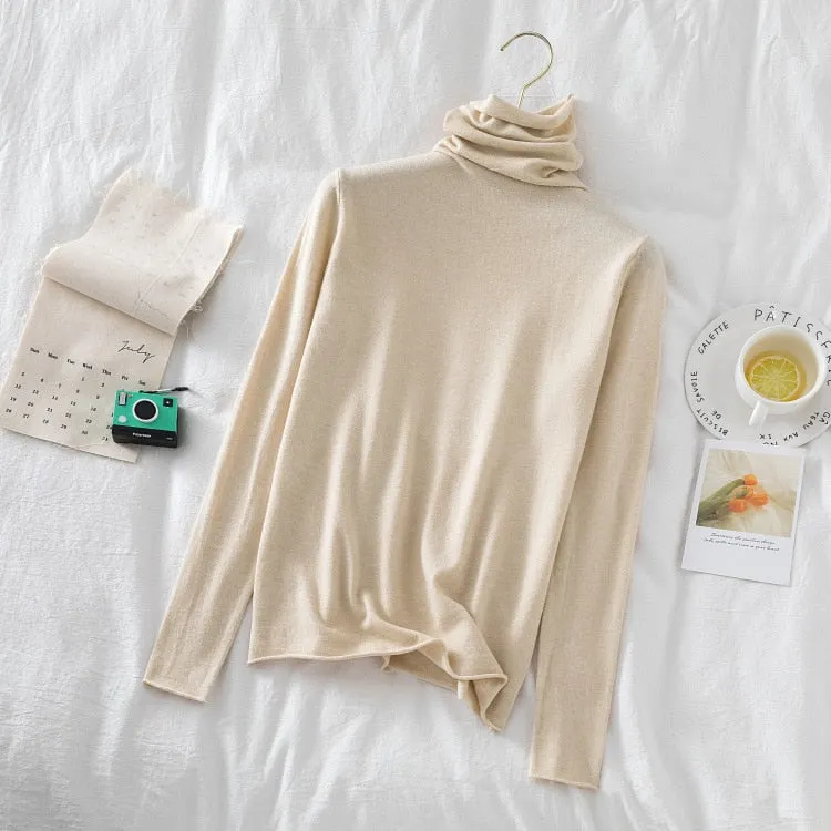 Turtleneck Women Sweaters 2020 Autumn Winter Sweater Knitted Pullover Long Sleeve Woman Sweaters Tops Soft Jumper Pull Femme