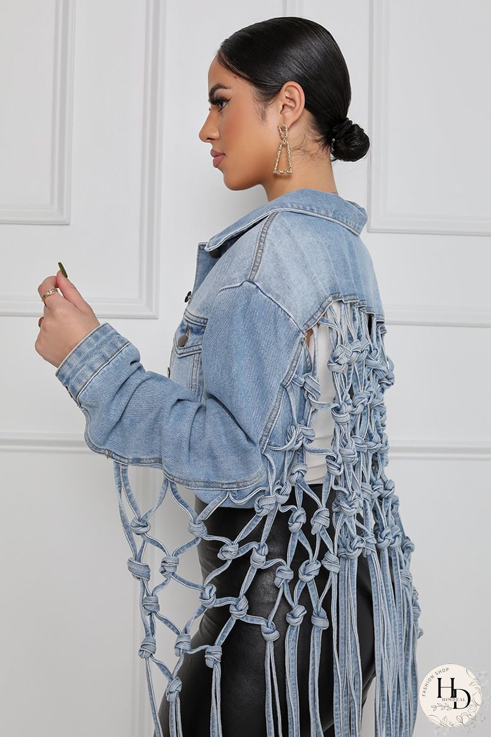 Casual Long Sleeve Denim Jean Top