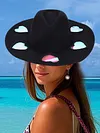 Straw Beach Sun Hat with Adjustable Chin Strap Wide Brim Sun Beach Hat for Beach