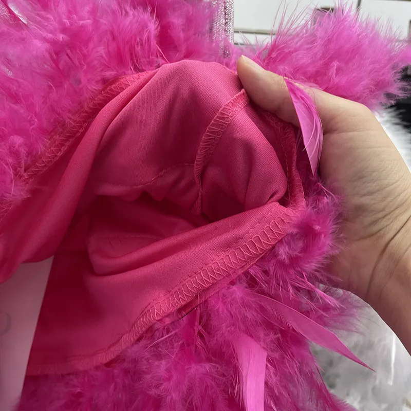 Churchf Real Shooting Feather Dress Small Pony Short Skirt Birthday Dress Dress Princess Short Dress 9022