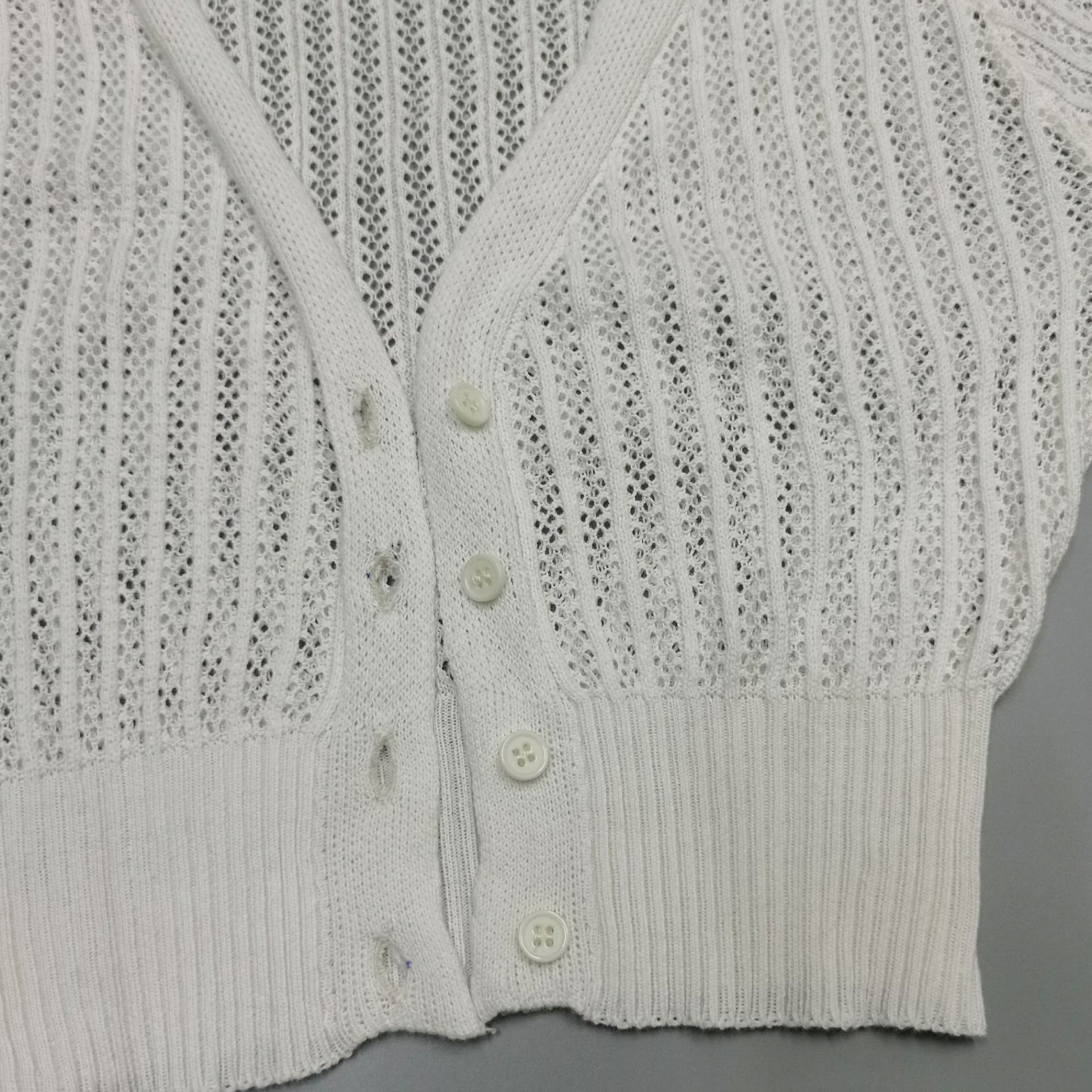 Ootddress Women Casual Knitted Sweater Outfits Buttons See-Through Long Sleeve High Waist Knit Two Piece Fashion Trousers Outfits