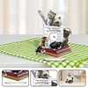 (US Local)Acrylic Special Shaped Cat Teacup 5D Diamond Painting Clock Art Craft for Decor