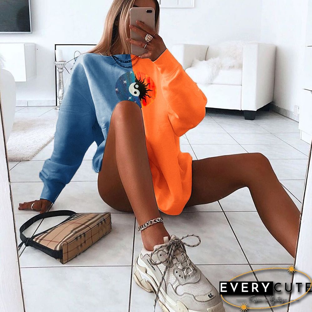 Vintage Blue And Orange Tai Chi Sweatshirt