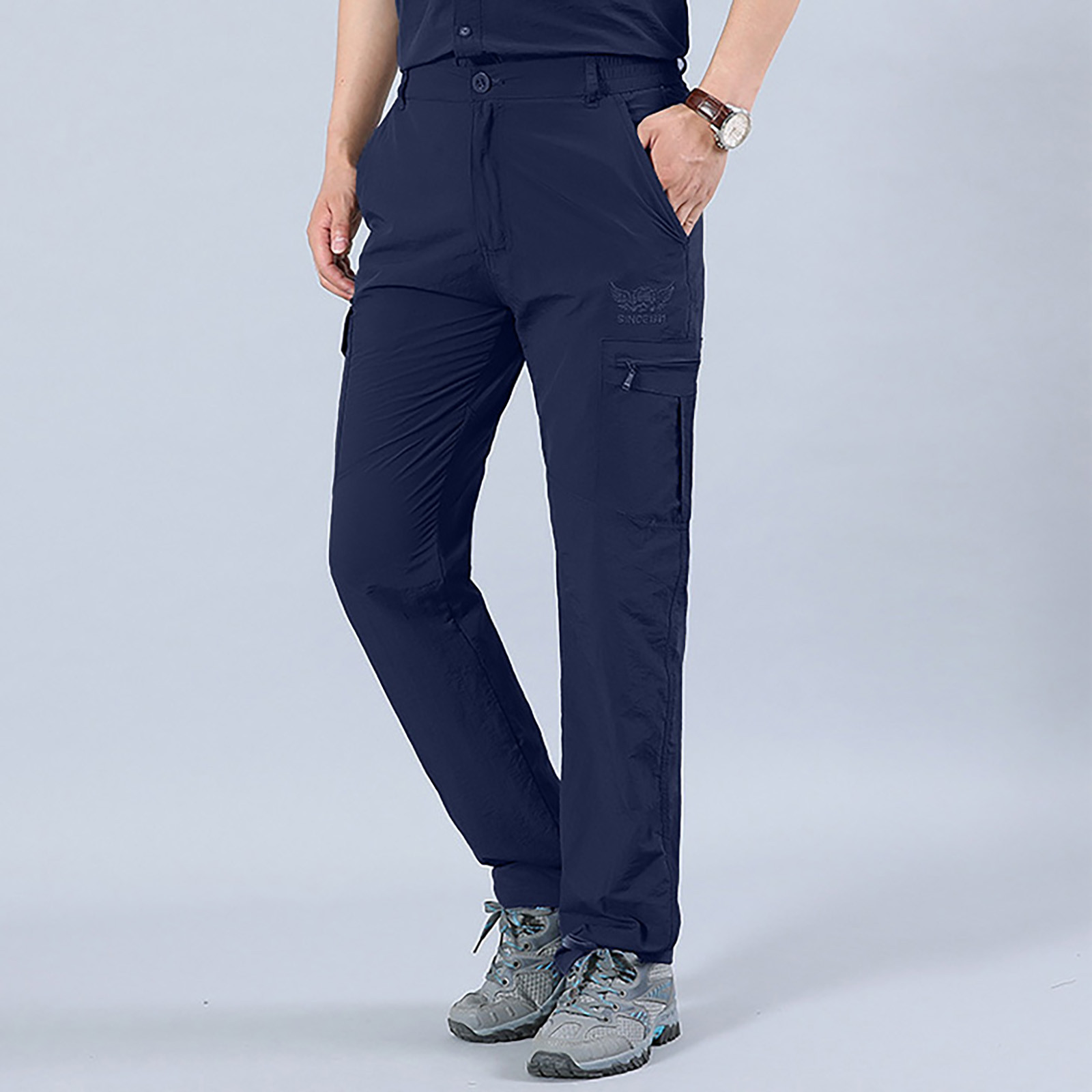 Wlntempo Mens Stretch Work Hiking Pants Quicking Dry Lightweight Windproof Outdoor Travel Climbing Breathable Straight Leg Sweatpants