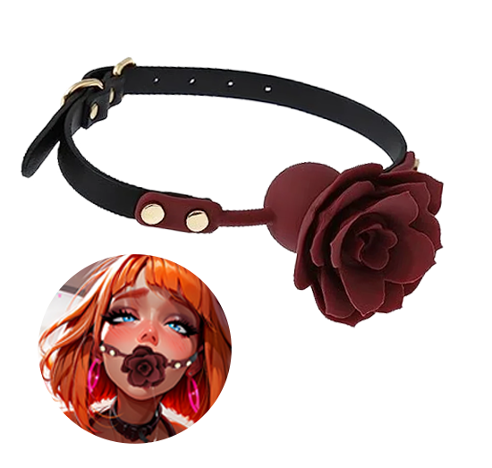 Roslyn - Rose Silicone Ball Gag, Breathable Sex Gag With Adjustable Strap For BDSM Play & Cosplay By Rose Toy