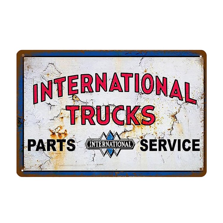International Trucks Parts Service - Vintage Tin Signs/Wooden Signs - 7.9x11.8in & 11.8x15.7in